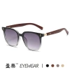 2023 new Korean-style tea-colored sunglasses, women's retro wood-grain leg square frame round face sunglasses, fashionable sunshade sunglasses Application Scenario